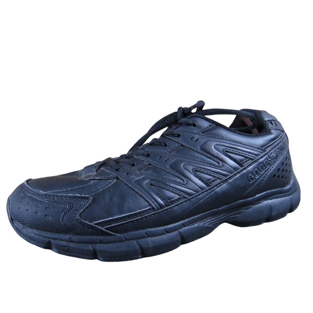 Goodyear Barron Men's 7.5 Wide Black Work Shoes Slip-Resistant Man-Made Durable